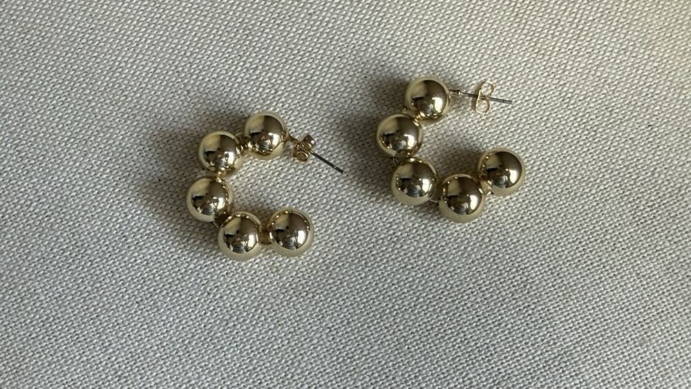 Shashi Hoop Golden Tone Earrings New